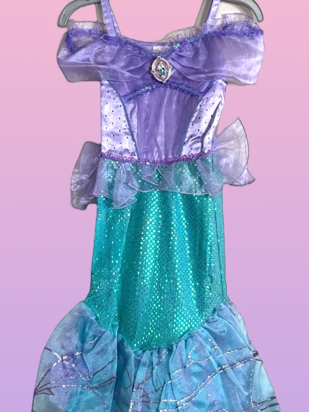 The Disney Store Ariel Purple and Teal Mermaid Girls Costume Dress
